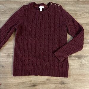 Charter Club Maroon Cable Knit Sweater